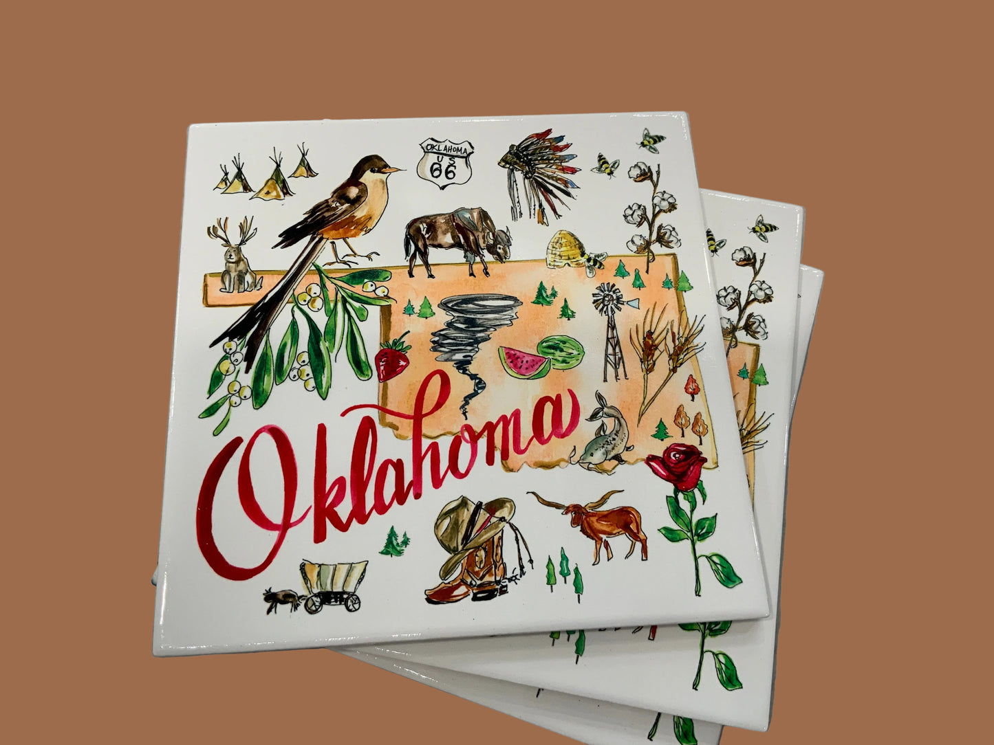 Oklahoma Square Trivet 8x8