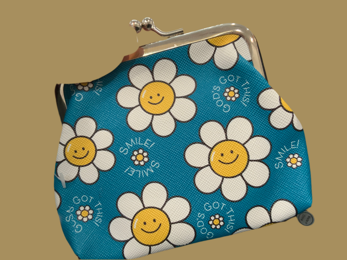 Coin Purse Smile Daisy Teal