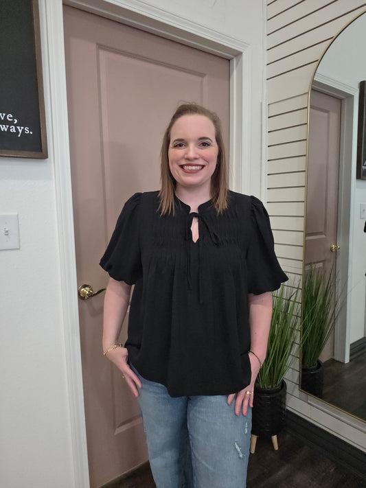 Elegant Ease Black Blouse
