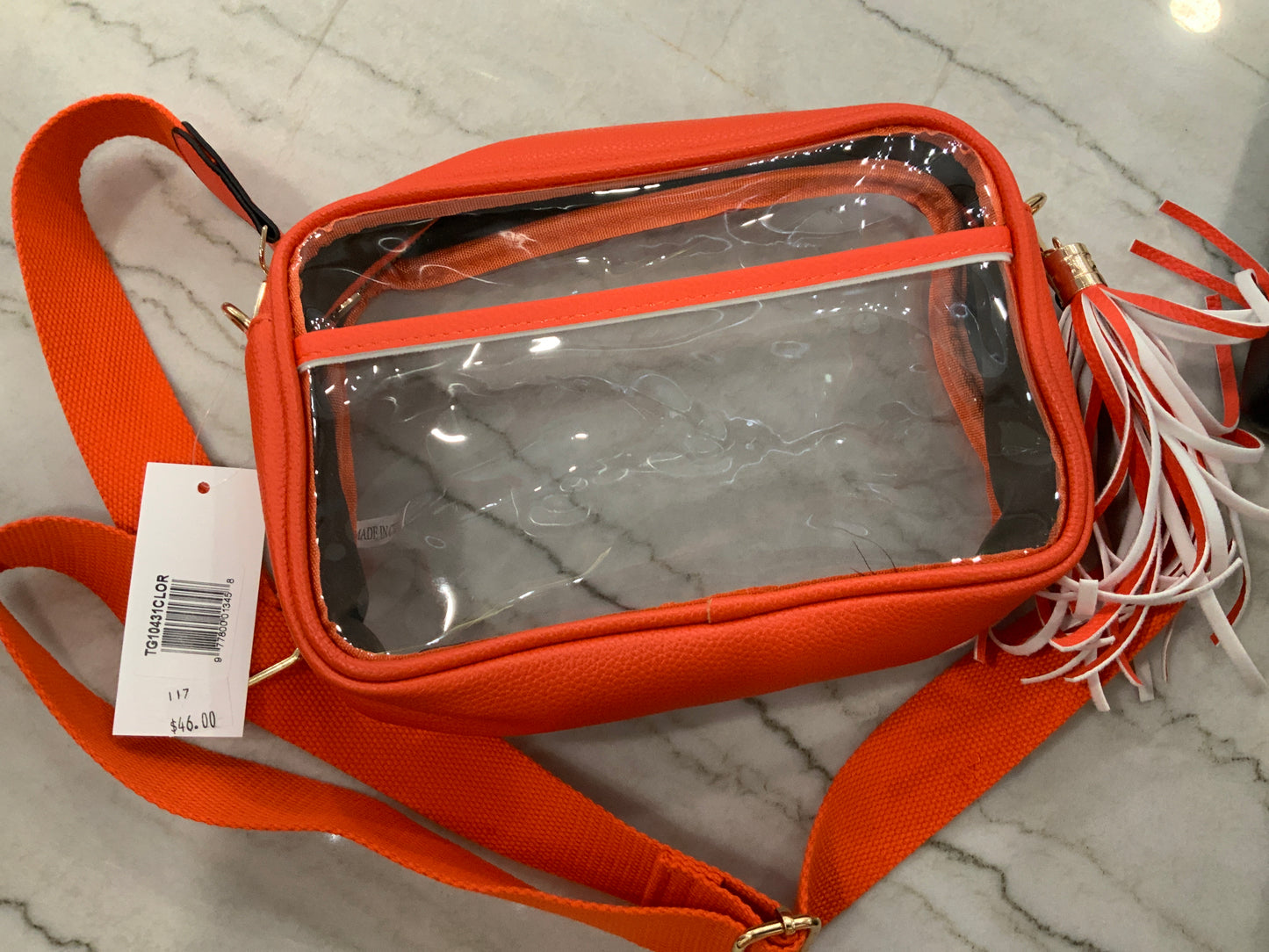 Orange Clear Camera Bag