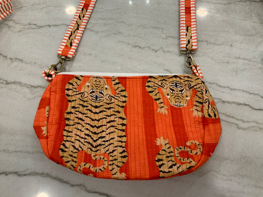 Orange Cheetah Quilted Purse