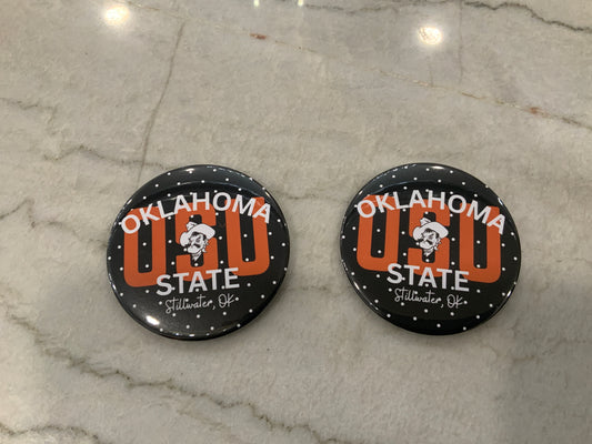 Okstate OSU Black Button