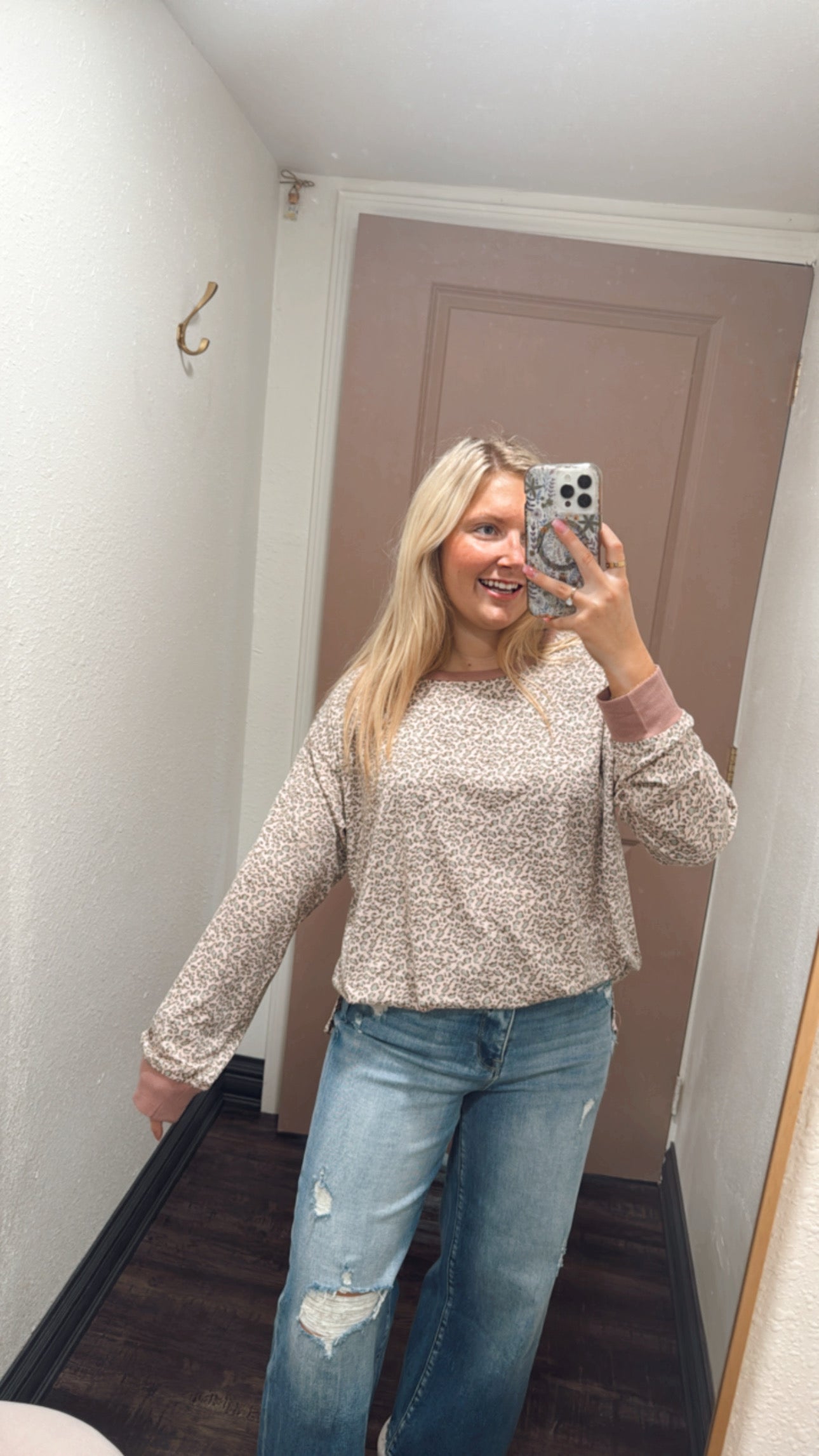 Pink Leopard Print Top