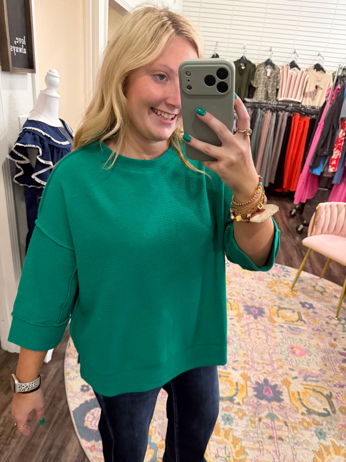 Kelly Green Knit Top (117)