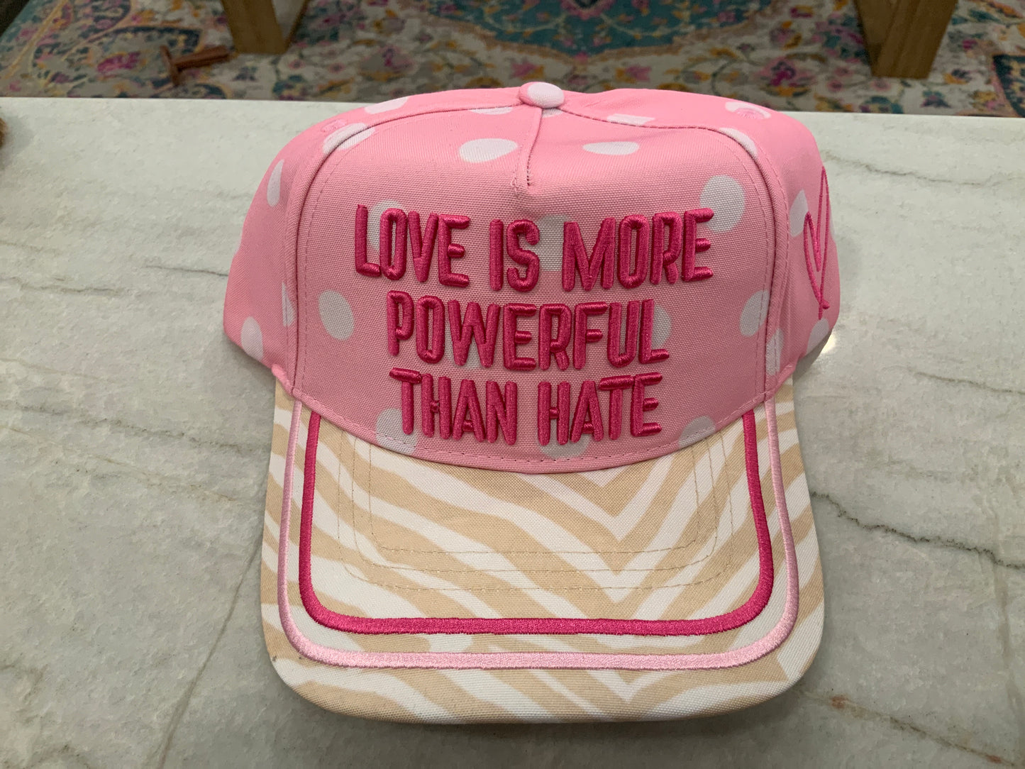Love Is More Powerful Pink Hat