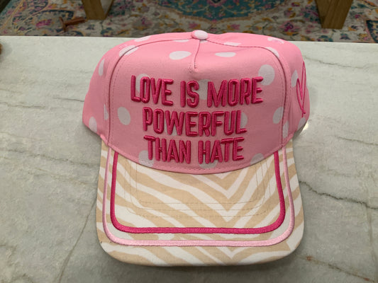Love Is More Powerful Pink Hat
