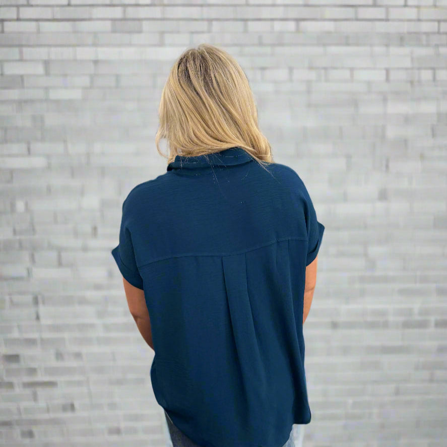 Teal Blue Collard Top