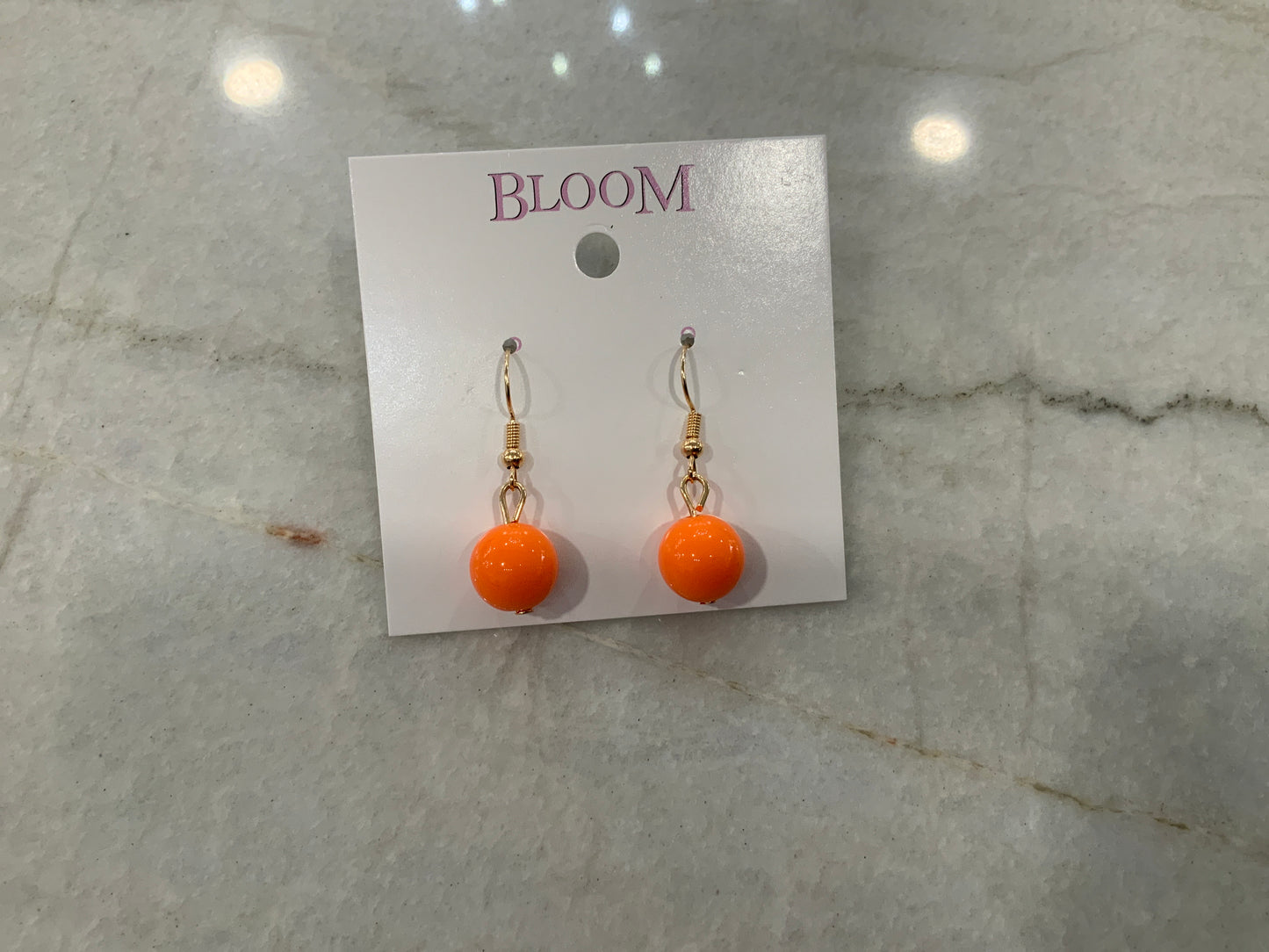 Orange Ball Earrings