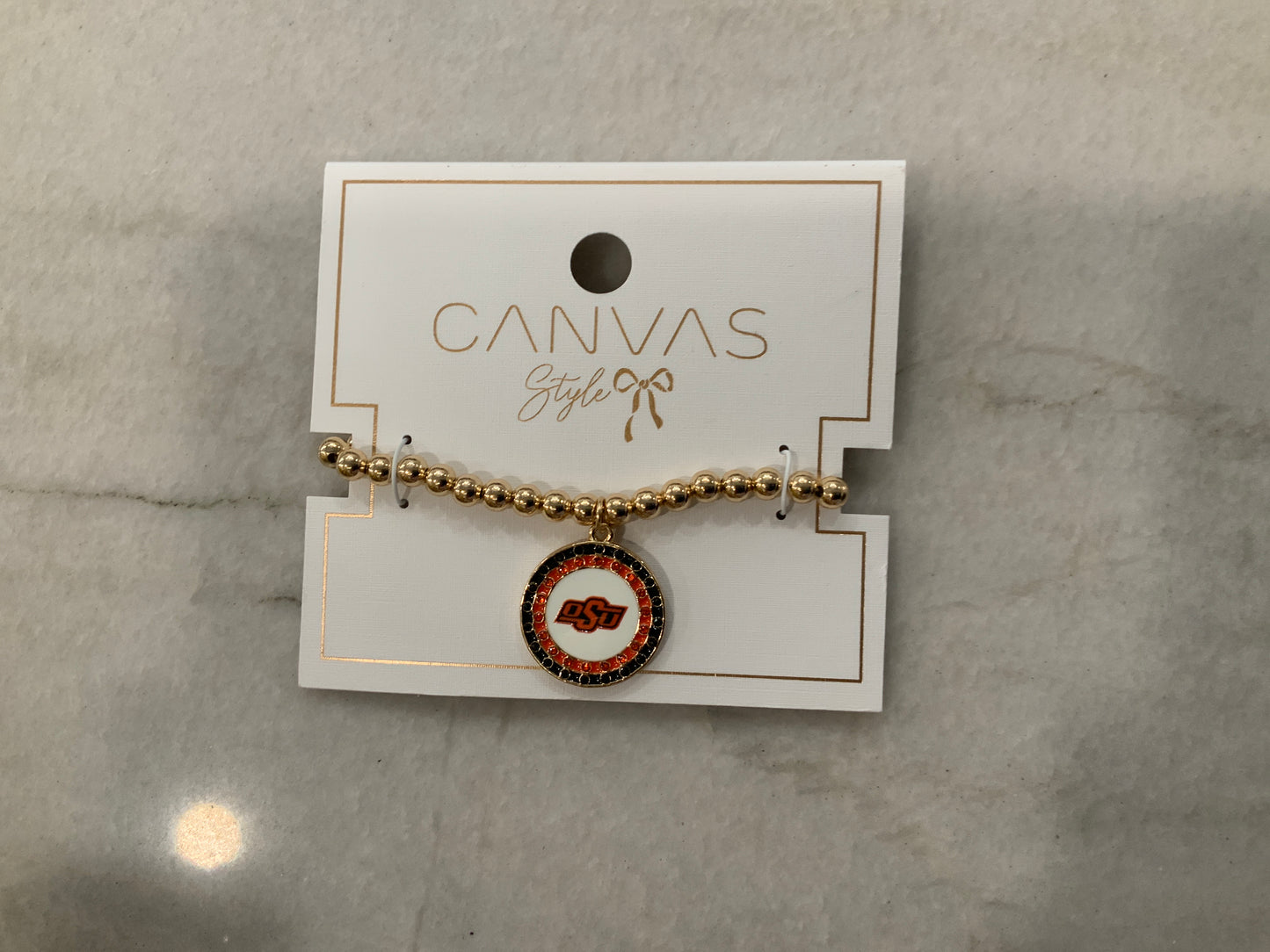 OSU Beaded Bracelet with Charm