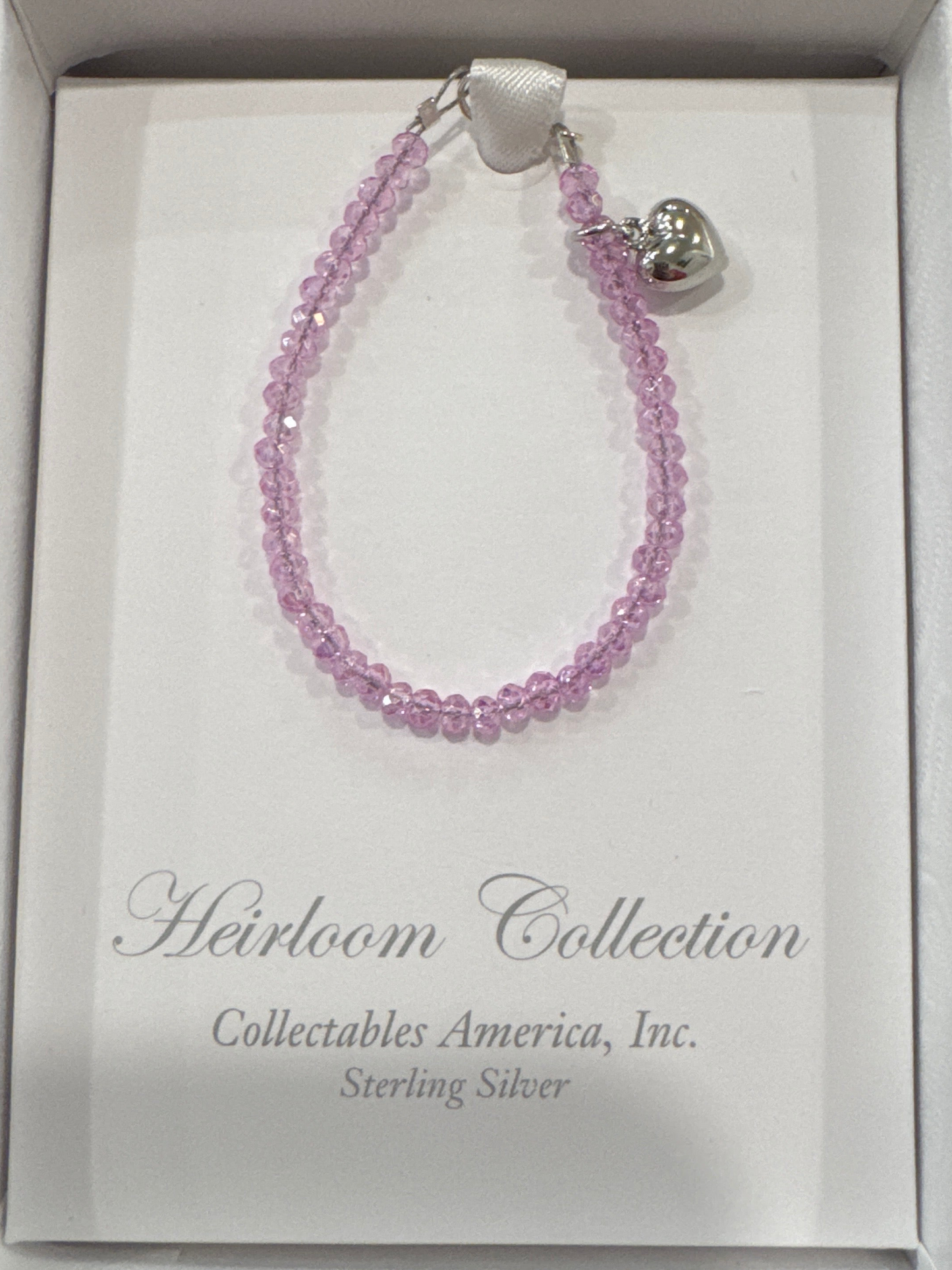 Lavender Crystal Heart Bracelet