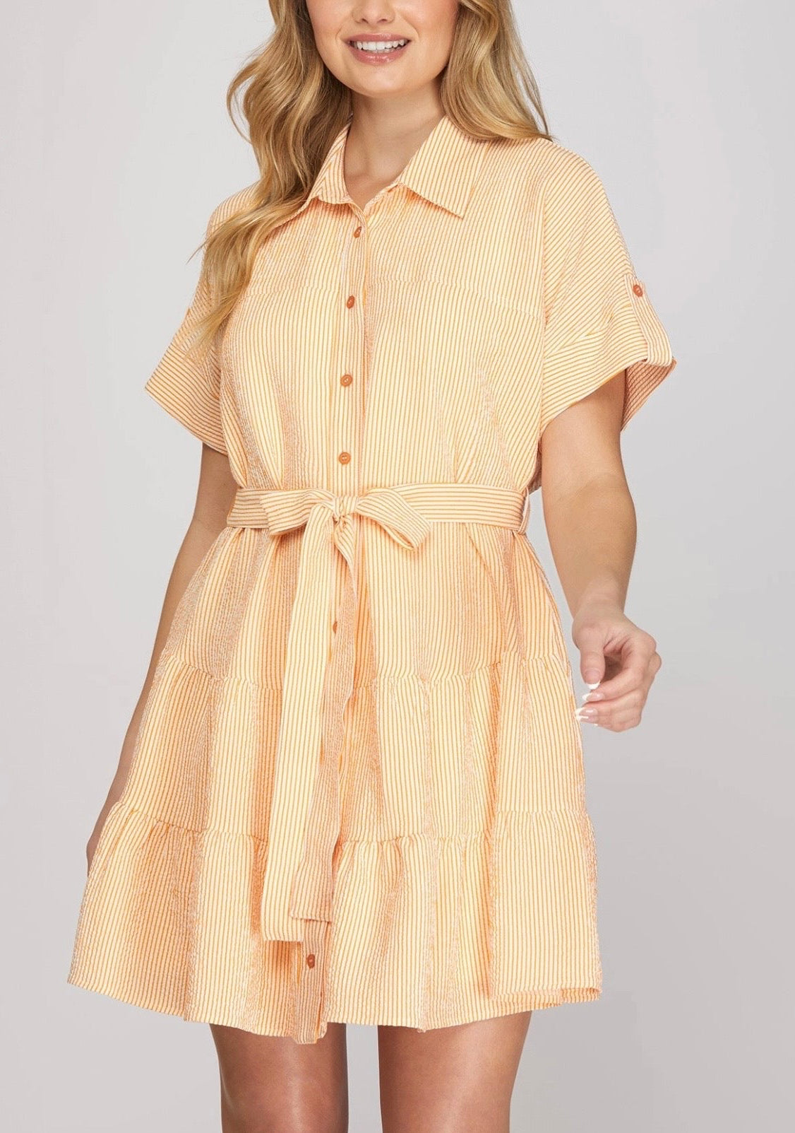 Orange Blossom Stripe Dress