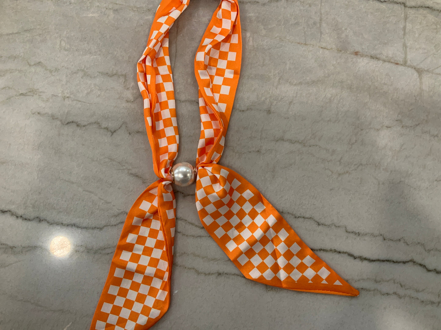 Checkered orange Magnetic Scarf