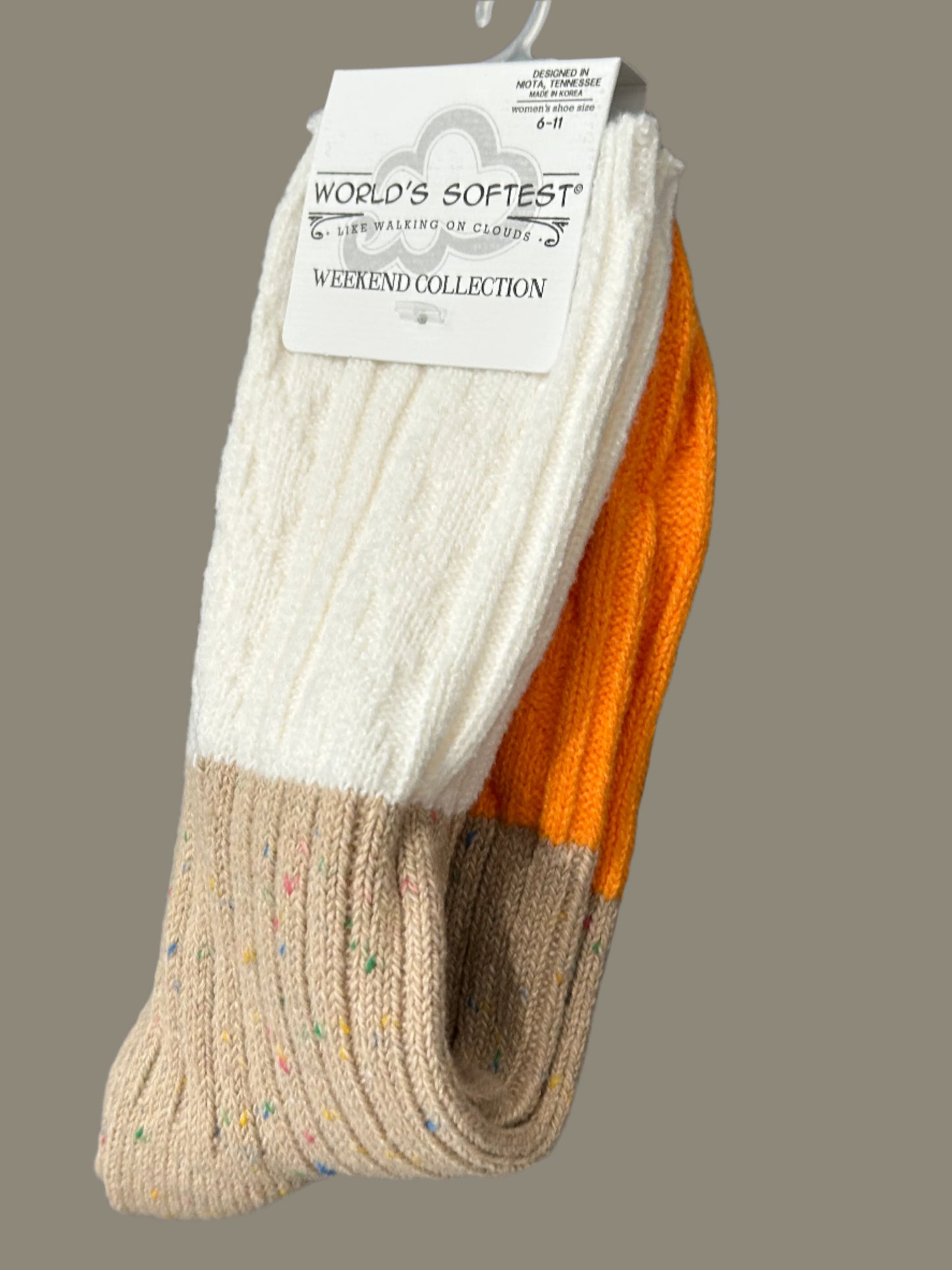 Taupe Multi Crew Socks