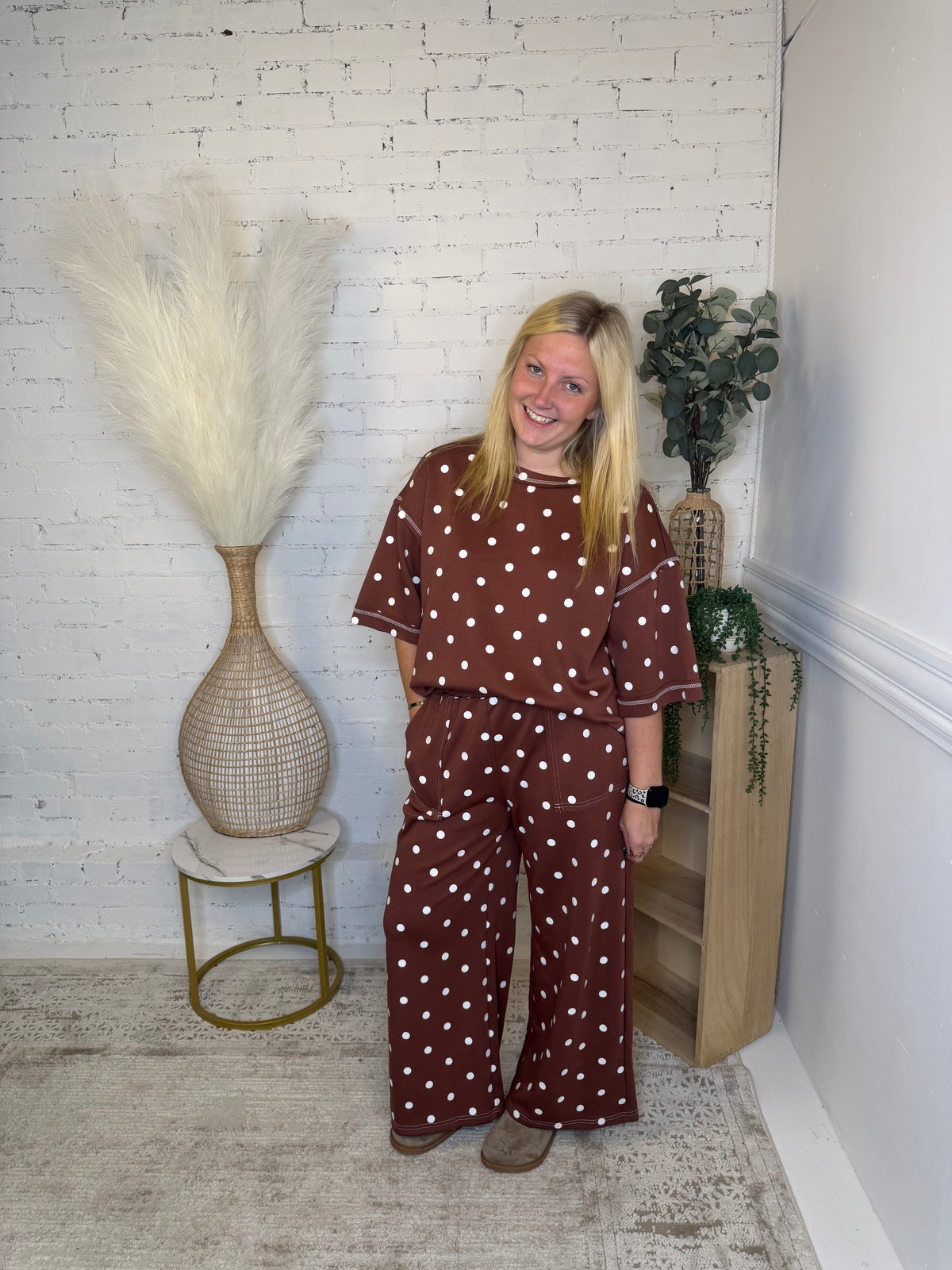 Mocha Polka Dot Set