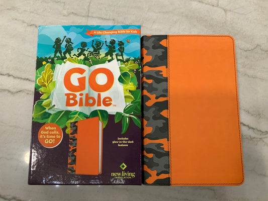 Orange Camo- Go Bible NLT for kids