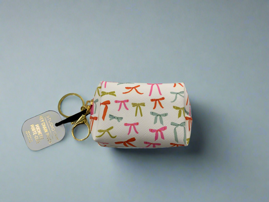 Bow keychain pouch