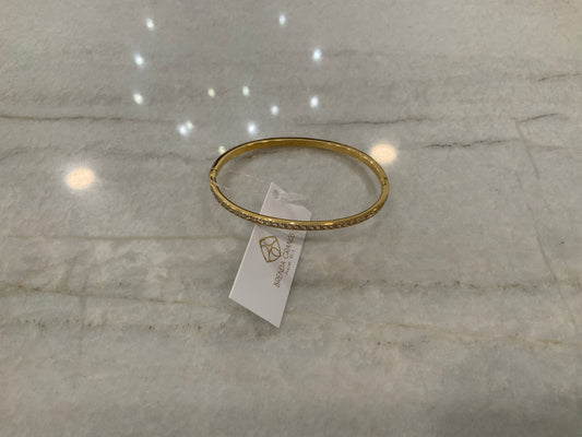 Gold lined diamond bangle bracelet