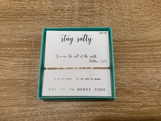 Stay Salty Beaded Dot & Dash Bracelet