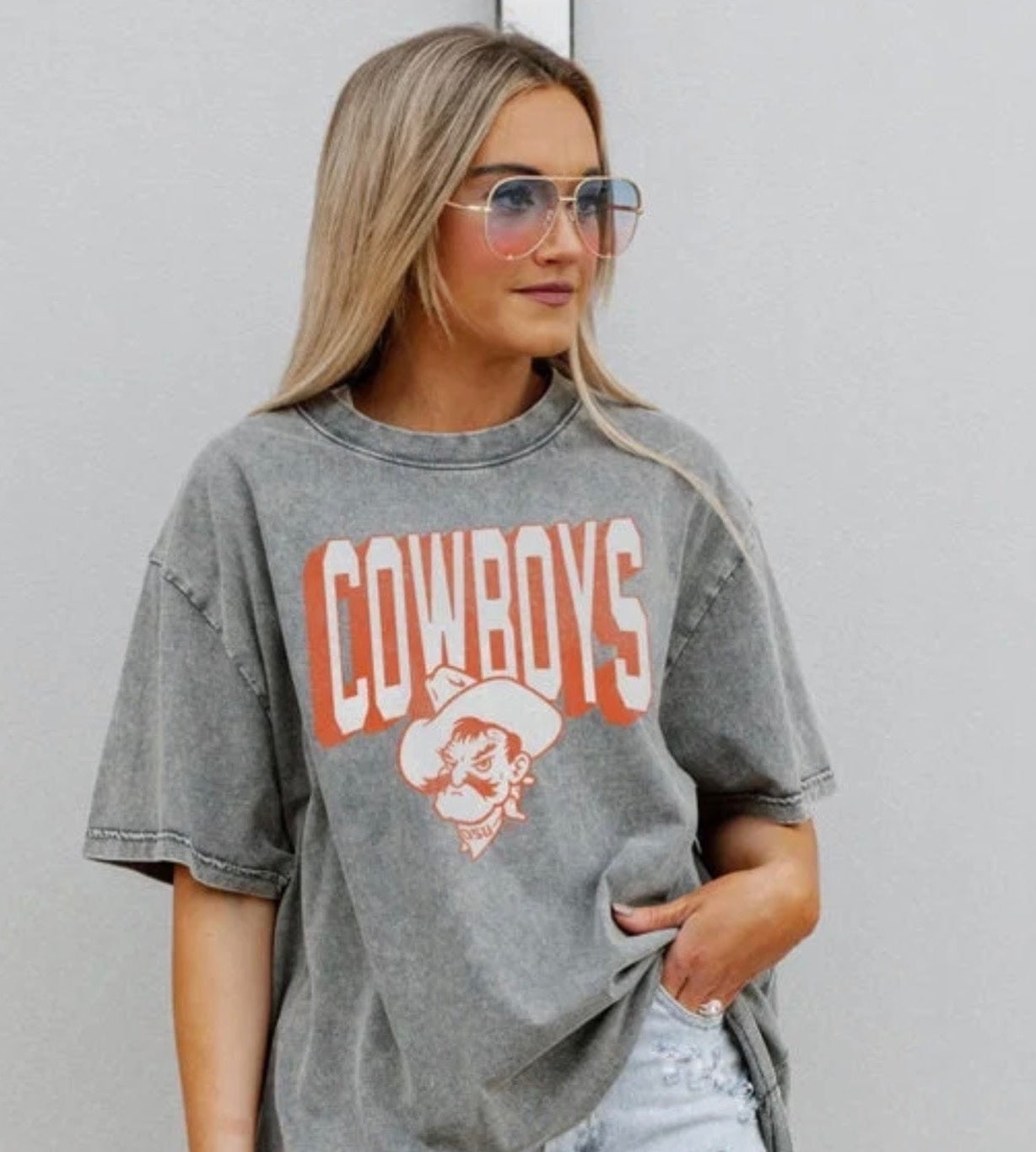 Gameday Grey Washed Tee