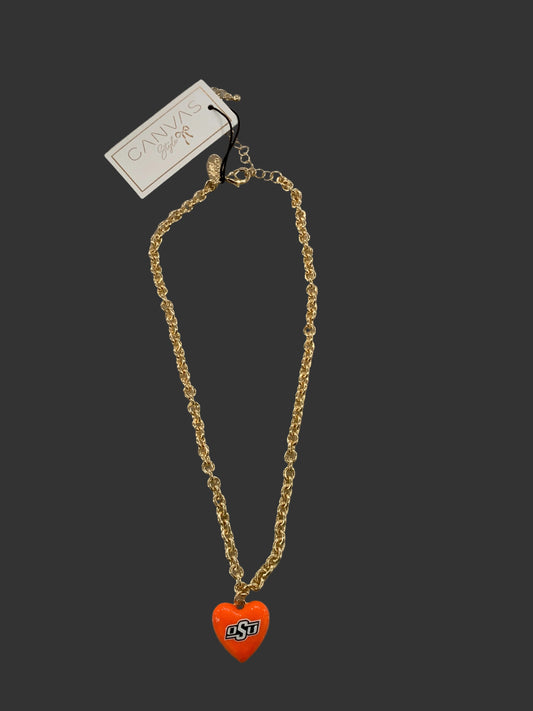 Heart OSU Pendant Necklace