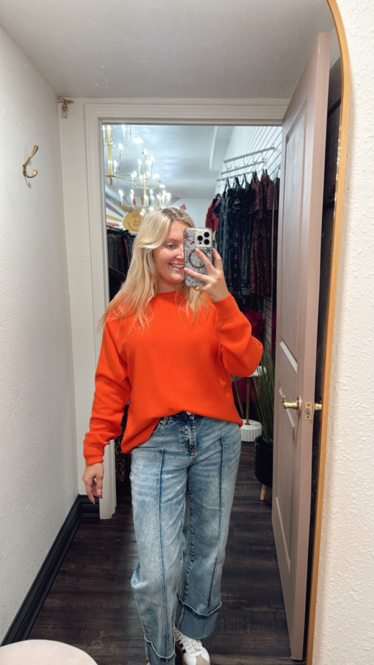 Tailgate Time Orange Sweater