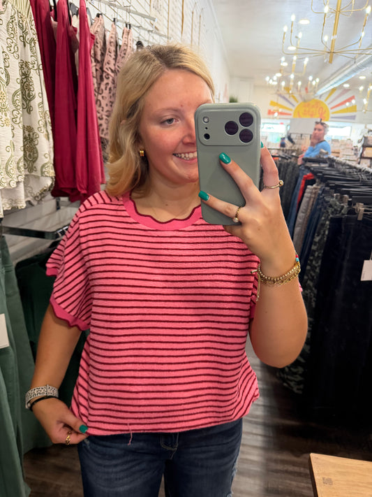 Sweet Pink Stripe Top
