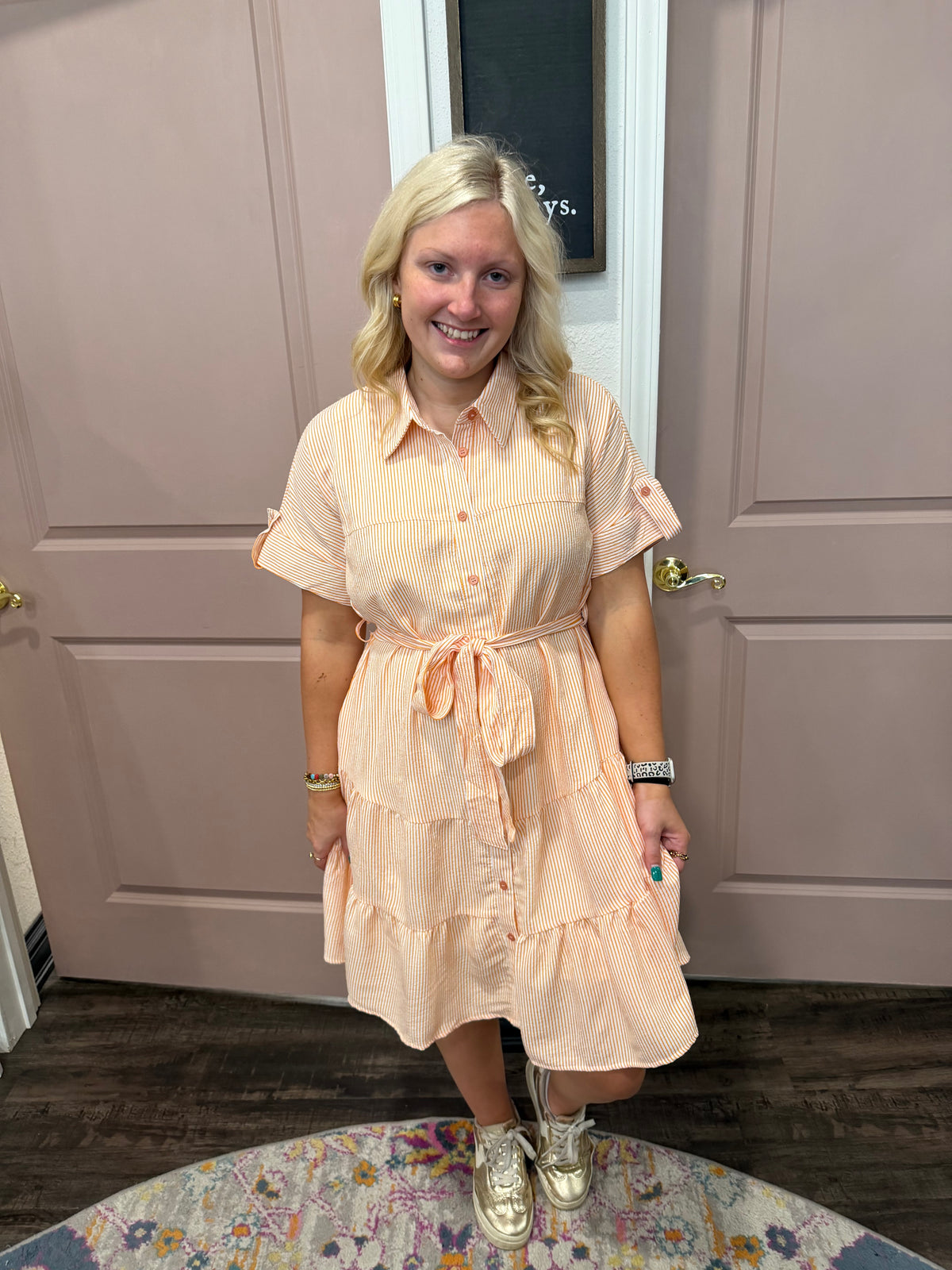Orange Blossom Stripe Dress