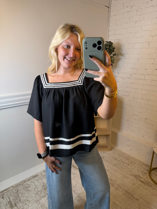 Stadium Sweetheart Black Blouse