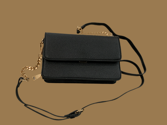 Black Lock Clutch Crossbody