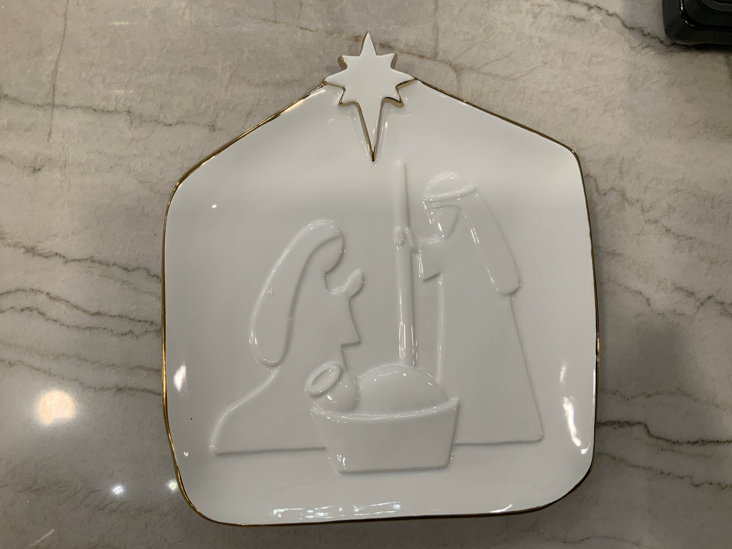 Nativity Gold/White Platter