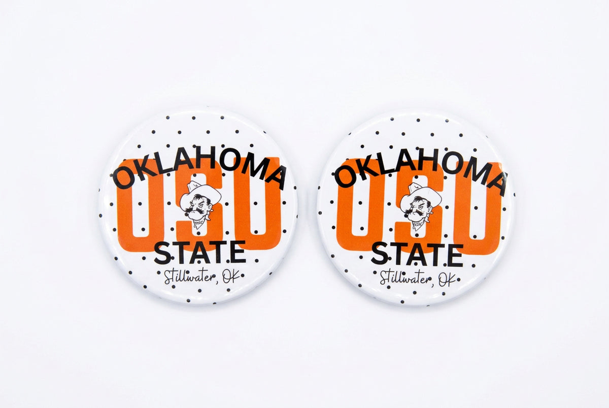 OSU Okstate White Button