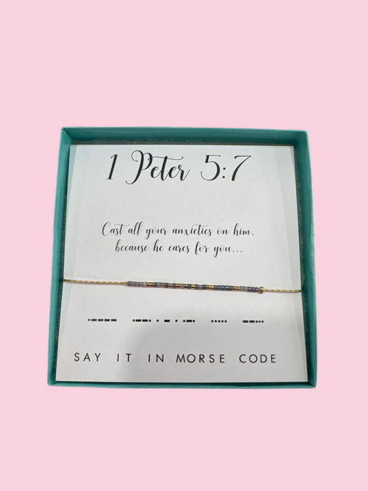 1 Peter 5:7 Bracelet - Dot & Dash