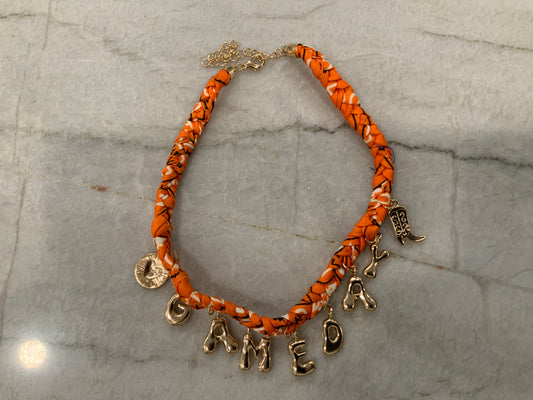 Game Day Charm/ braided Necklace