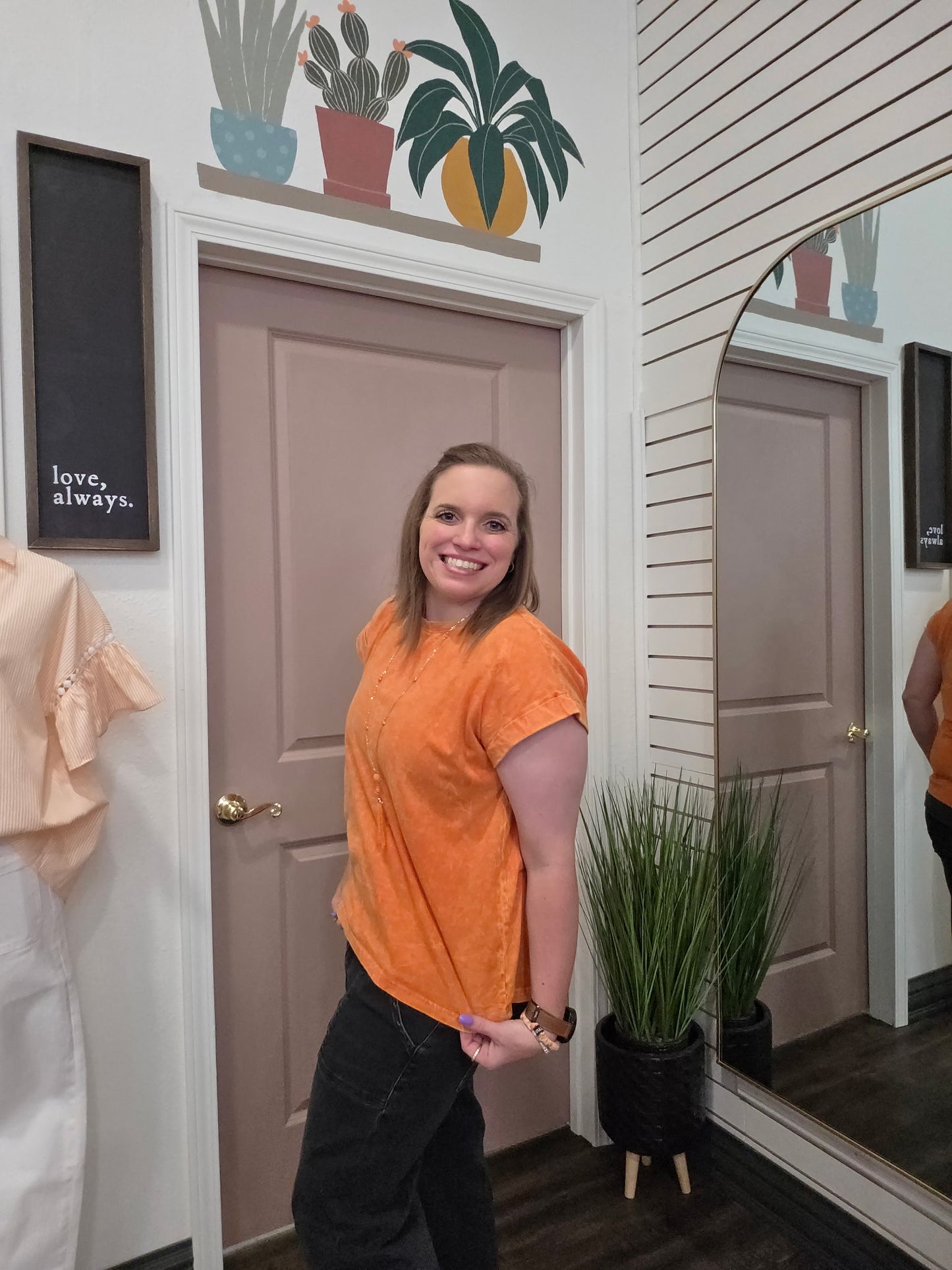 Orange Vintage Wash Tee (117)