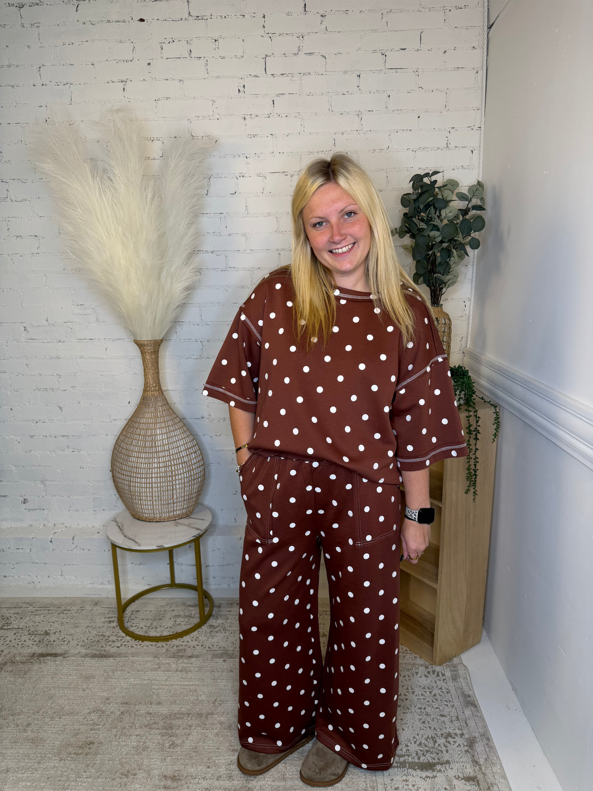 Mocha Polka Dot Set