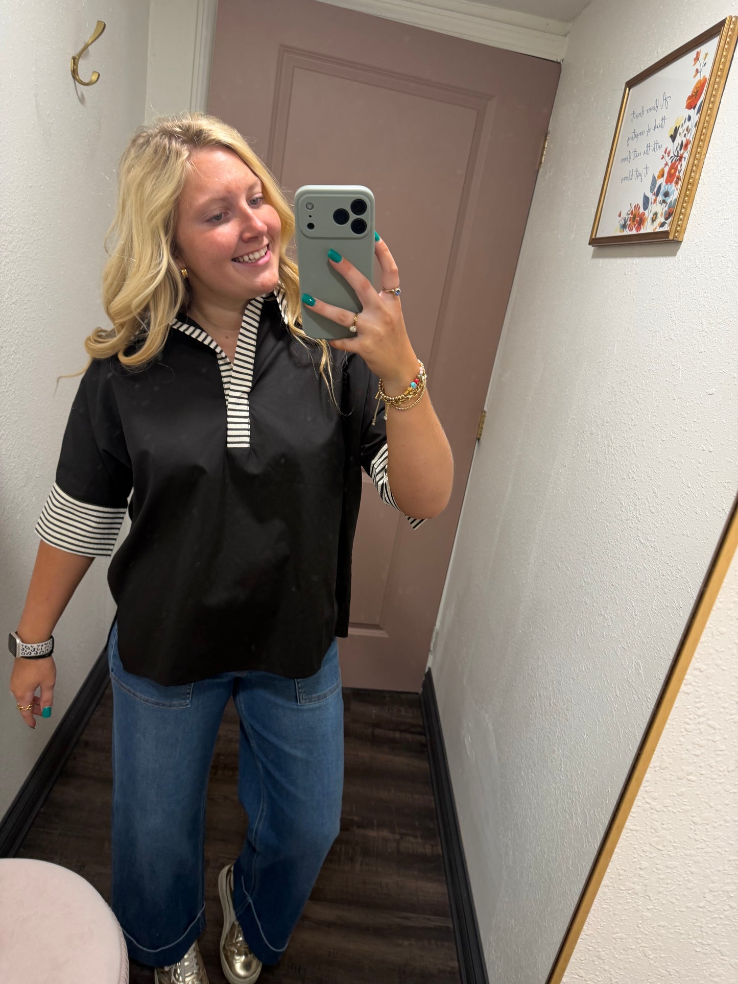 Midnight Stripes Top