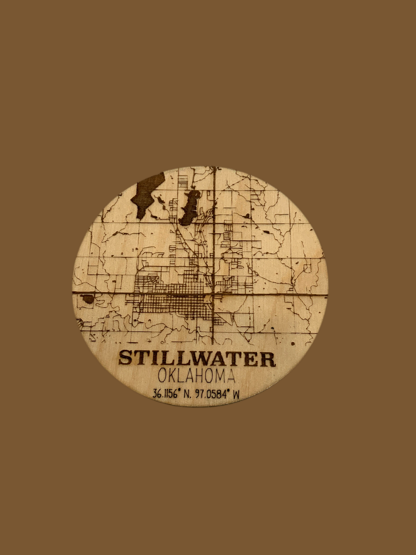 Stillwater Map Wooden Coaster