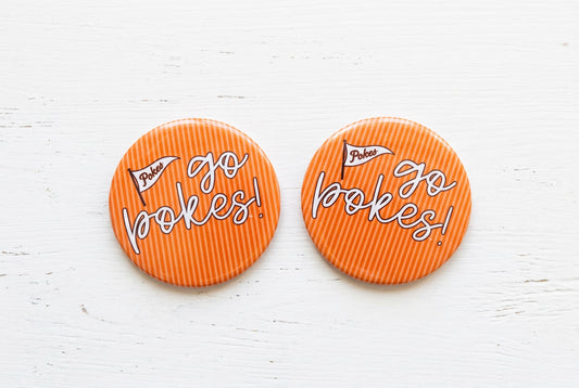 Go Pokes Pinstripe Button