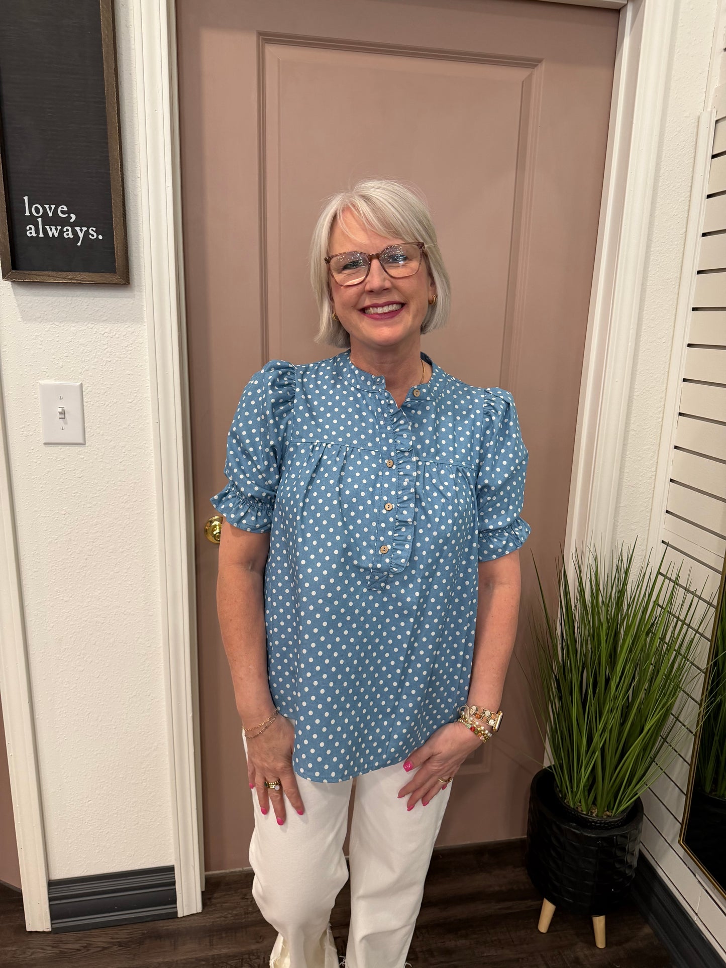 Heavenly Charm Polka Dot Blouse