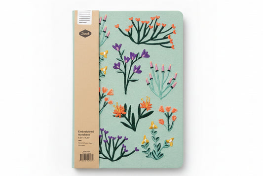 Embroidered journal blooms