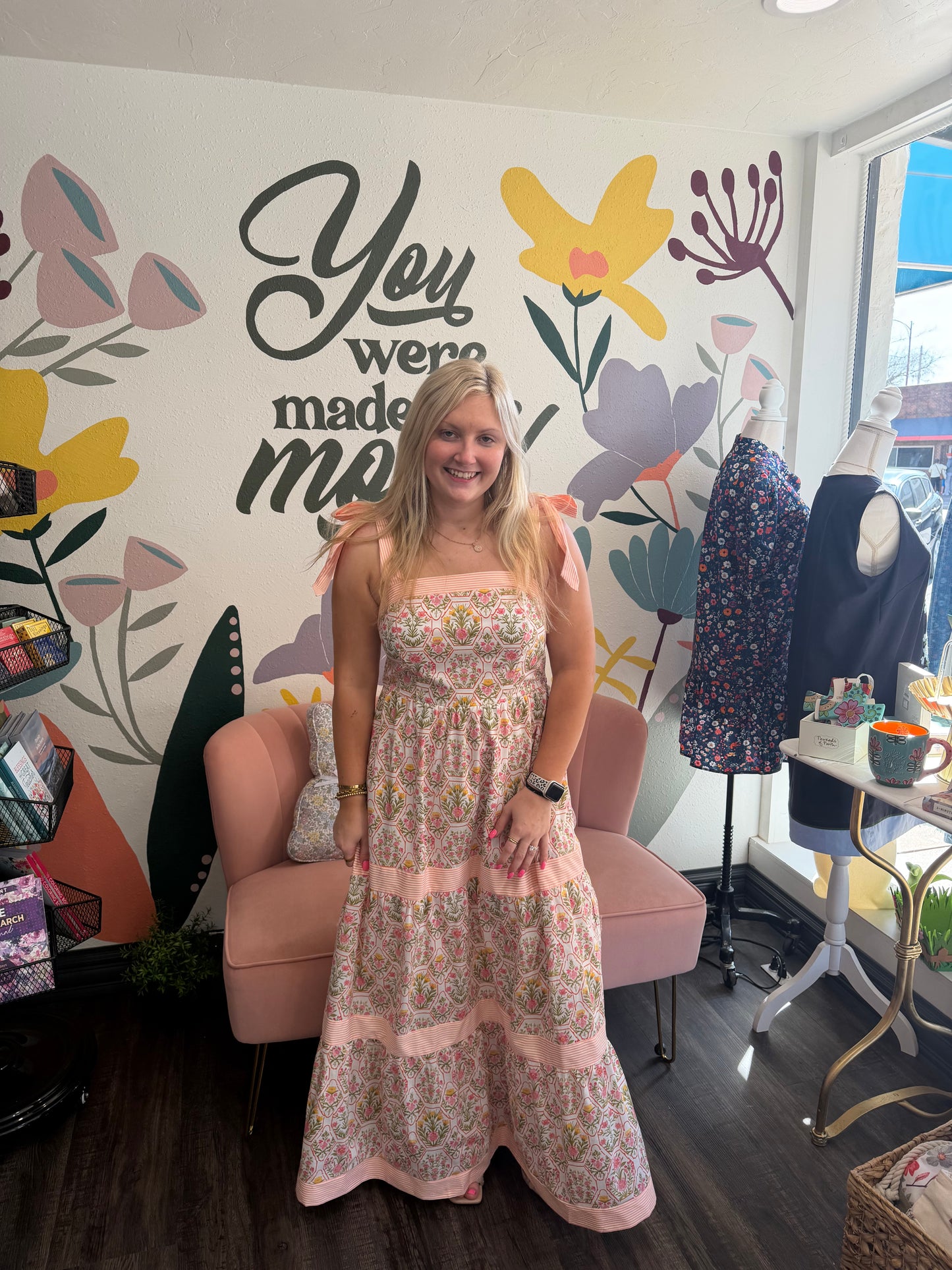 Blushing Petals Maxi Dress