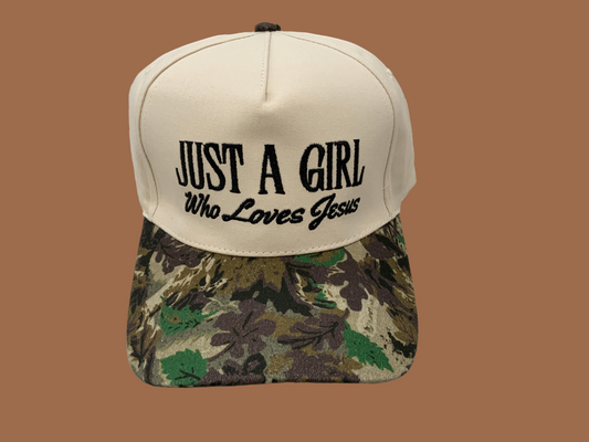 Just a girl who loves Jesus hat - Camo￼