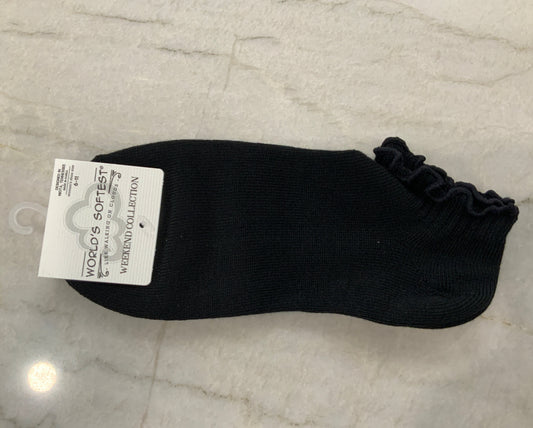Black Ankle Ruffle Socks