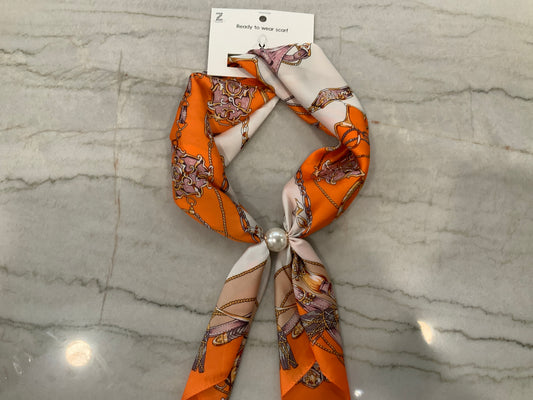 Ready-to-wear roped orange magnetic scarf