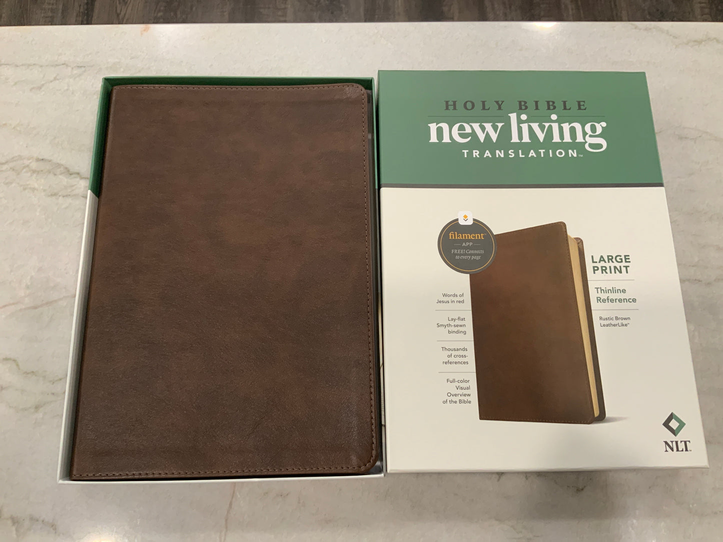 NLT Thinline Rustic Brown Bible