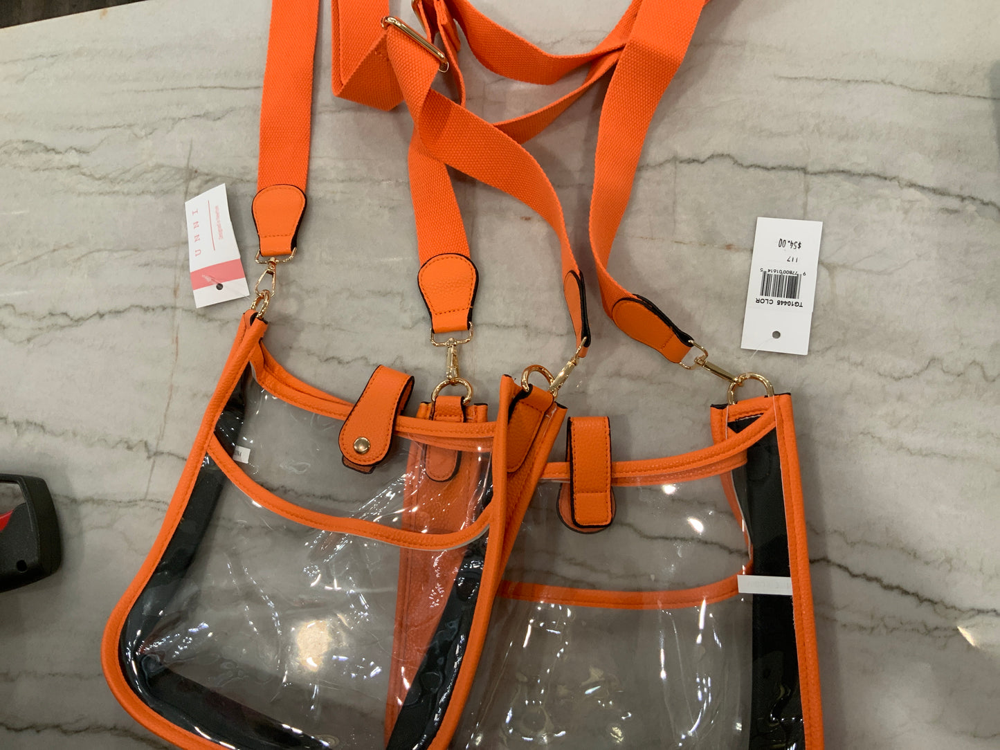 Orange Clear Crossbody Stadium Bag