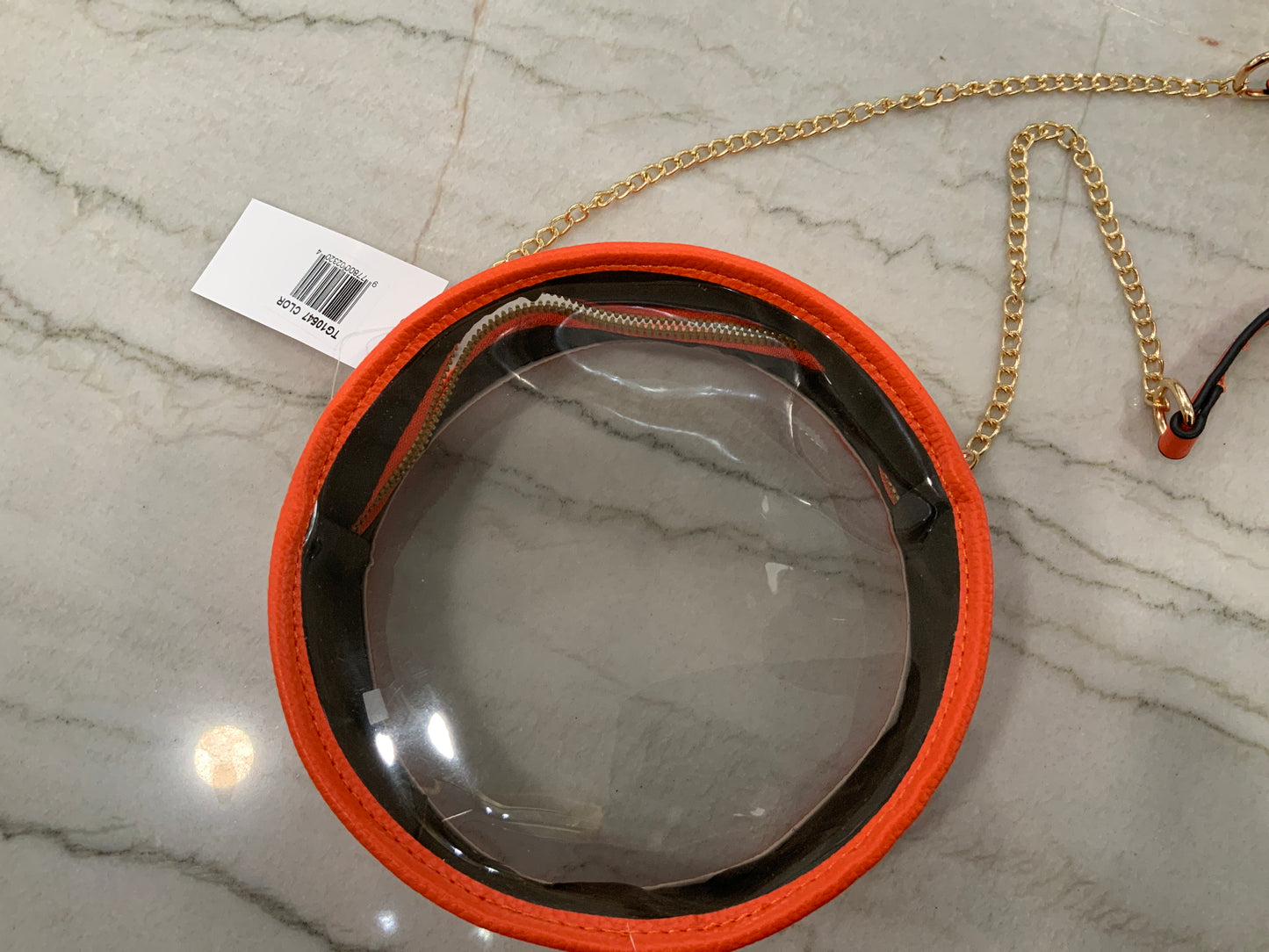 Round Orange Clear Bag