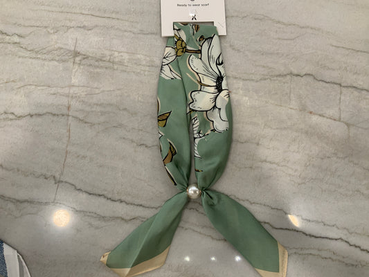 Sage Floral Ready to Wear Magnetic Scarf