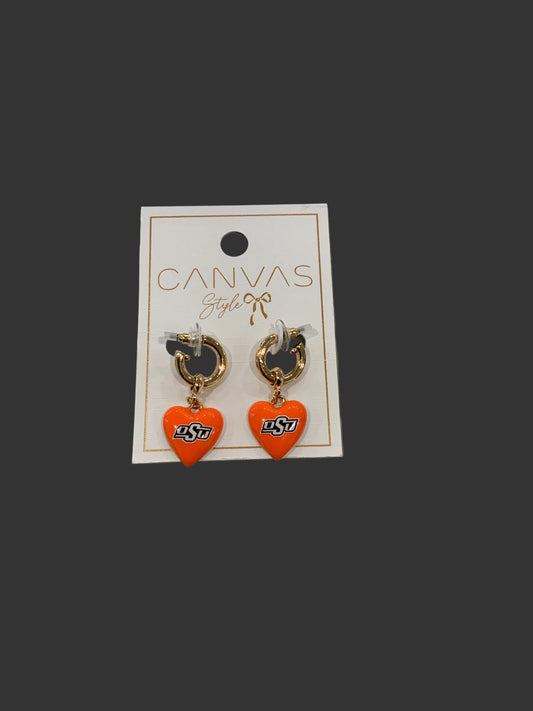 Heart Drop Pendant Earrings