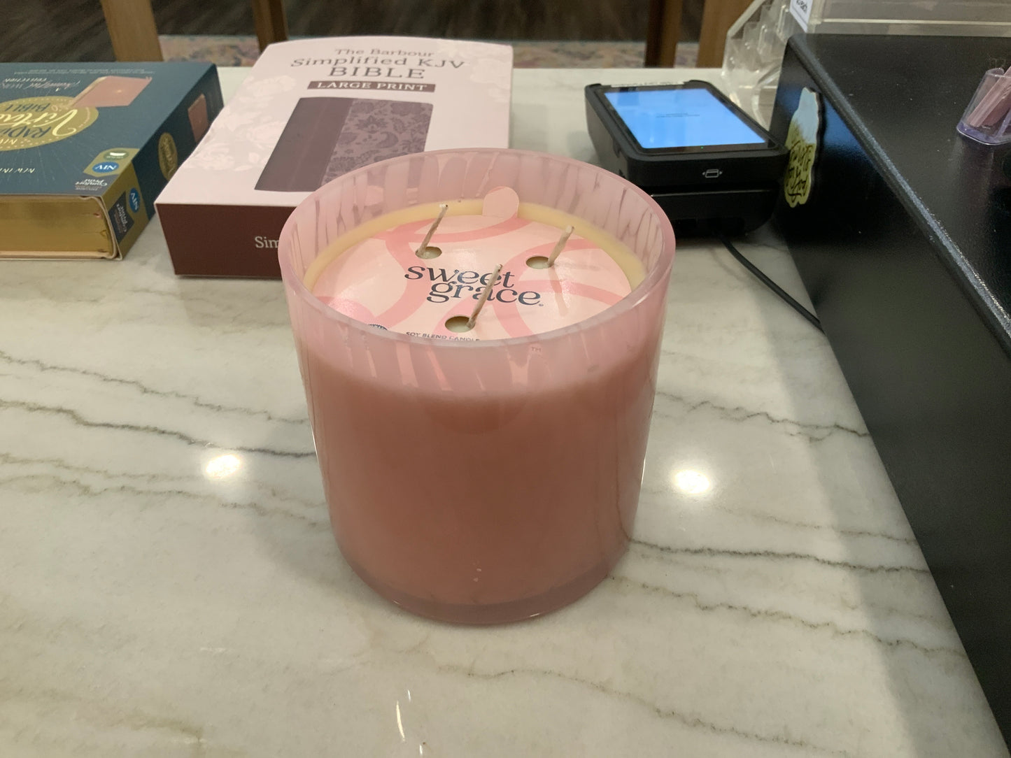 Sweet Grace Large Pink Candle